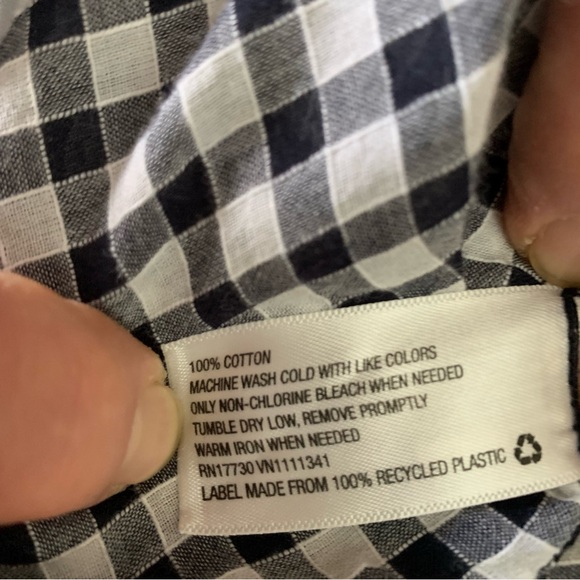 Merona ~Blue & White Classic Check ~Buttons, Collared & Long Sleeved ~Small - Picture 5 of 13